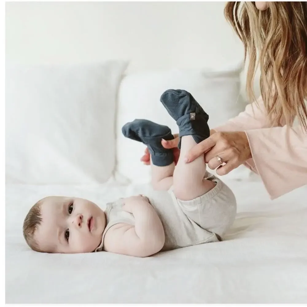 Goumi Baby Booties Size 12-18‎ Months Stay On Boot Organic Bamboo Black Midnight